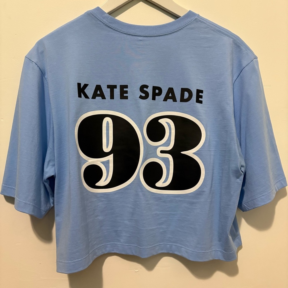 Kate Spade New York KS Noel logo Blue Graphic T-Shirt summer tee